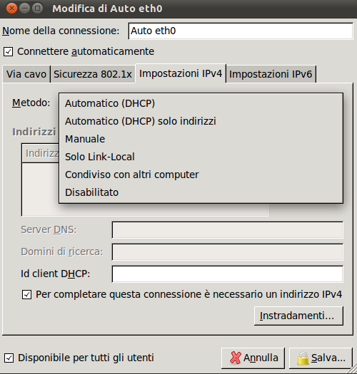 DHCP network manager
